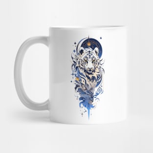 A snow leopard and zodiac stars Mug